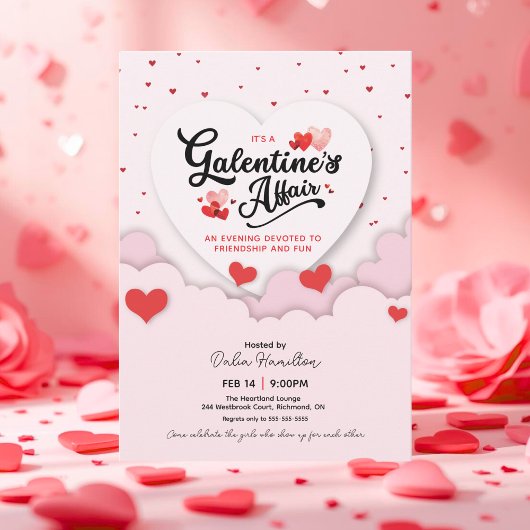 It's A Galentine's Affair Valentines Invitation Einladung