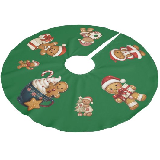 It's a Gingerbread Christmas! Polyester Weihnachtsbaumdecke (Schrägansicht)