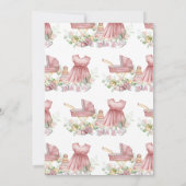 It's a Girl Baby Clothes Baby Shower Einladung (Rückseite)