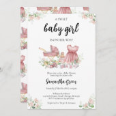 It's a Girl Baby Clothes Baby Shower Einladung (Vorne/Hinten)