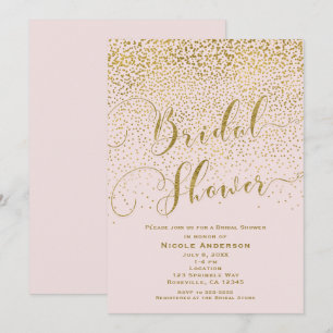 It's A Girl Baby Shower Blush Pink & Gold Konfetti Einladung
