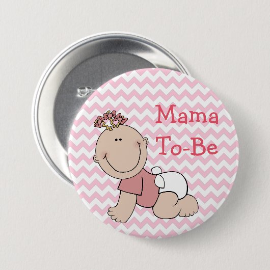 "It's a Girl" Baby Shower Button (Vorne & Hinten)