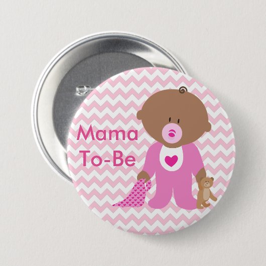"It's a Girl" Baby Shower Button (Vorne & Hinten)