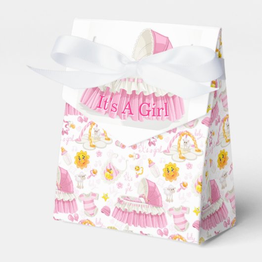 It's A Girl Baby Shower Geschenkschachtel (Vorderseite)