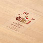 It's a Girl! Christmas Santa Hat Baby Shower Acryleinladungen (Ablage )