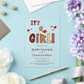 It's a Girl! Christmas Santa Hat Baby Shower Acryleinladungen (In Situ (Hochzeit))