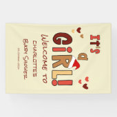 It's a Girl! Christmas Santa Hat Baby Shower Banner (Horizontal)