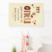 It's a Girl! Christmas Santa Hat Baby Shower Banner (InSitu)