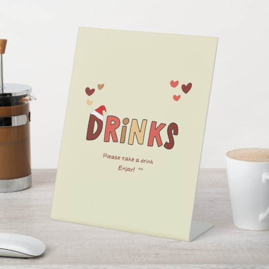 It's a Girl Christmas Santa Hat Baby Shower Drinks Sockelschild (In SItu)