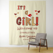 It's a Girl! Christmas Santa Hat Baby Shower Wandteppich (Beispiel)