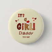 It's a Girl! Christmas Santa Hat Daddy-to-be Button (Vorderseite)