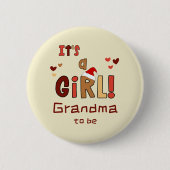 It's a Girl! Christmas Santa Hat Grandma-to-be Button (Vorderseite)