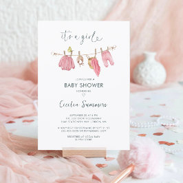 Its a Girl Clothes Watercolor Modern Baby Shower Einladung