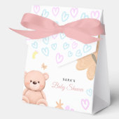 It's a Girl Cute Teddy Bear Baby Shower Cartoon  Geschenkschachtel (Vorderseite)