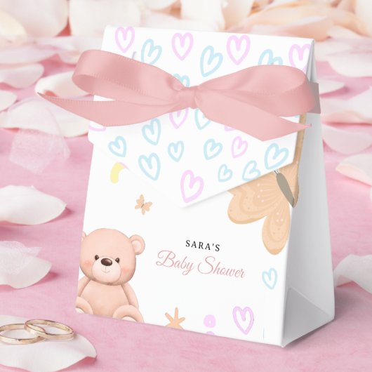 It's a Girl Cute Teddy Bear Baby Shower Cartoon Geschenkschachtel (Hochzeit)