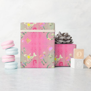 "It's a Girl" Handgezeichneter Illustration Schrif Geschenkpapier