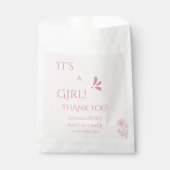 It's A Girl! Minimalism Pastel Pink Baby Shower Geschenktütchen (Vorderseite)