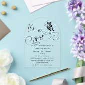 It's A Girl Modern Minimal Butterfly Baby Shower Acryleinladungen (Insitu (Hochzeit))