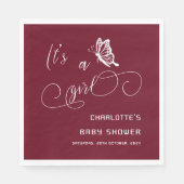 It's A Girl Modern Minimal Butterfly Baby Shower Serviette (Vorderseite)