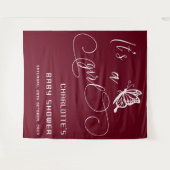 It's A Girl Modern Minimal Butterfly Baby Shower Wandteppich (Vorderseite (Horizontal))