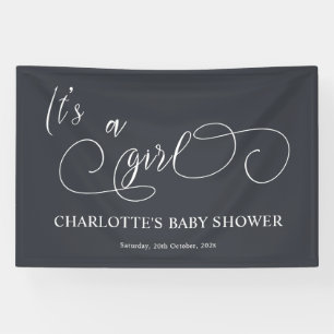It's a Girl Moderne Minimalistische Kalligrafie-Ba Banner