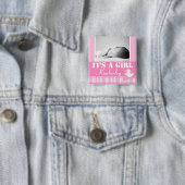 "It's a girl" neugeborenes Foto und benennen rosa  Button (Beispiel)