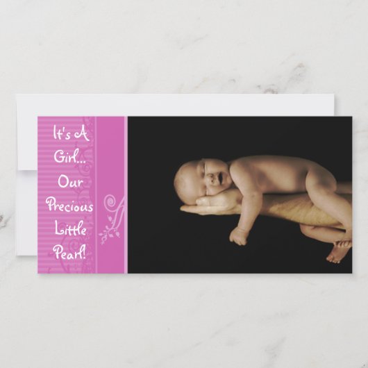 It's A Girl... Our Precious Little Pearl Ankündigung (Vorderseite)