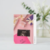 It's a Girl Photo Baby Announcement Card (Stehend Vorderseite)