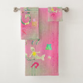 "It's a Girl" Pink Baby Kleidung Illustration Badhandtuch Set (Insitu)