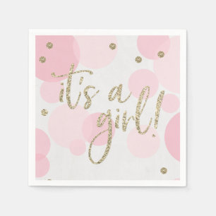 It's a Girl Pink Baby Shower Paper Napkin Serviette