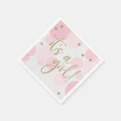 It's a Girl Pink Baby Shower Paper Napkin Serviette (Ecke)