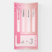 It's A Girl! Pink Gradient Cute Baby Shower Banner (Vertikal)