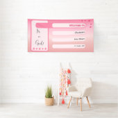 It's A Girl! Pink Gradient Cute Baby Shower Banner (Insitu)