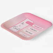 It's A Girl! Pink Gradient Cute Baby Shower Pappteller (Gewinkelt)