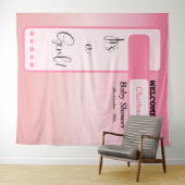 It's A Girl! Pink Gradient Cute Photo Backdrop Wandteppich (Beispiel (Horizontal))
