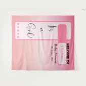 It's A Girl! Pink Gradient Cute Photo Backdrop Wandteppich (Vorderseite (Horizontal))