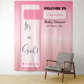 It's A Girl! Pink Gradient Cute Photo Backdrop Wandteppich (Beispiel)