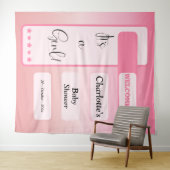 It's A Girl! Pink Gradient Eyeball Text Backdrop Wandteppich (Beispiel (Horizontal))