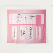 It's A Girl! Pink Gradient Eyeball Text Backdrop Wandteppich (Vorderseite (Horizontal))
