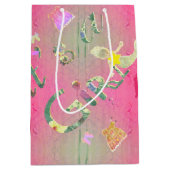 "It's a girl" Pink Illustrierter Schriftart Mittlere Geschenktüte (Vorderseite)