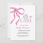 It's a Girl Pink Ribbon  Save The Date (Vorderseite)