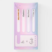 It's A Girl! Purple Gradient Cute Baby Shower Banner (Vertikal)