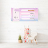 It's A Girl! Purple Gradient Cute Baby Shower Banner (Insitu)