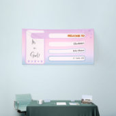 It's A Girl! Purple Gradient Cute Baby Shower Banner (Messeveranstaltung)
