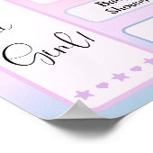 It's A Girl! Purple Gradient Cute Baby Shower Poster (Ecke)