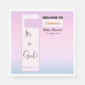 It's A Girl! Purple Gradient Cute Baby Shower Serviette (Vorderseite)