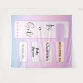 It's A Girl! Purple Gradient Eyeball Text Backdrop Wandteppich (Vorderseite (Horizontal))