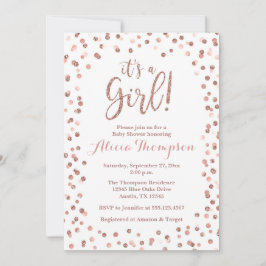 It's a Girl Rose Gold Baby Shower Invitation Einladung