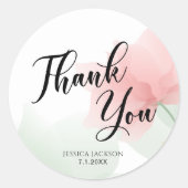 It's a Girl Soft Blush Pink Flowers Thank You Runder Aufkleber (Vorderseite)