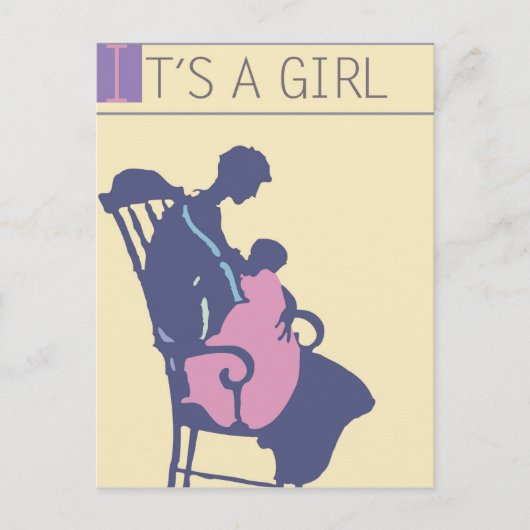 <It's a Girl>von Steve Collier Ankündigungspostkarte (Vorderseite)